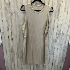 LULULEMON Classic-Fit Cotton-Blend Dress Sleeveless Tank in Raw Linen Size XL